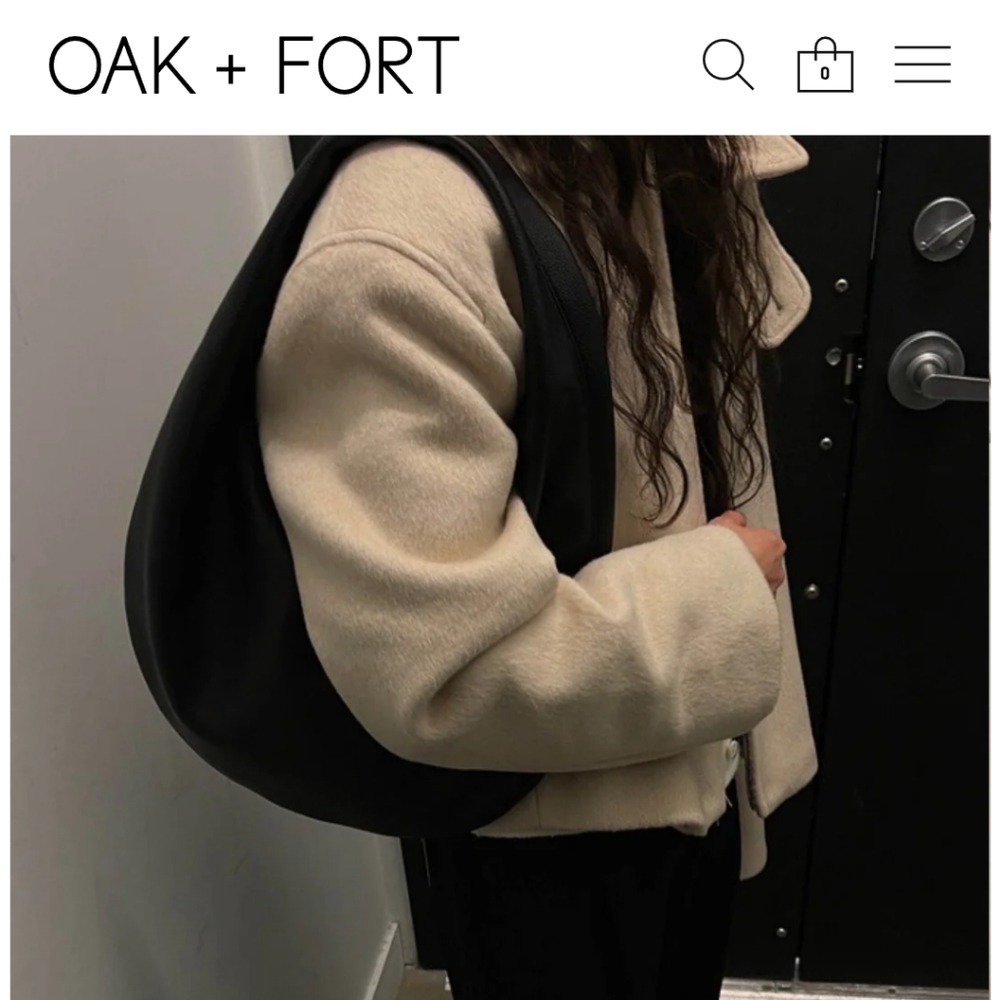 OAK + FORT Black Slouchy Shoulder Bag